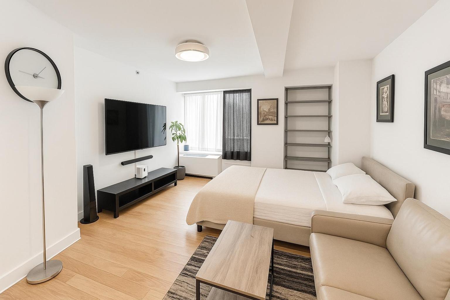Apartment Modern Studio With Private Bathroom And Kitchen New York